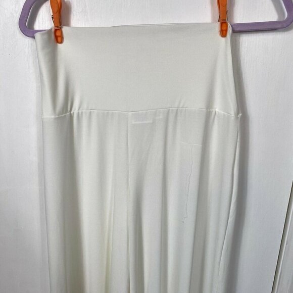 Beach Break white stretchy high waist wide leg pants. Summer beach Sz M - Picture 3 of 8